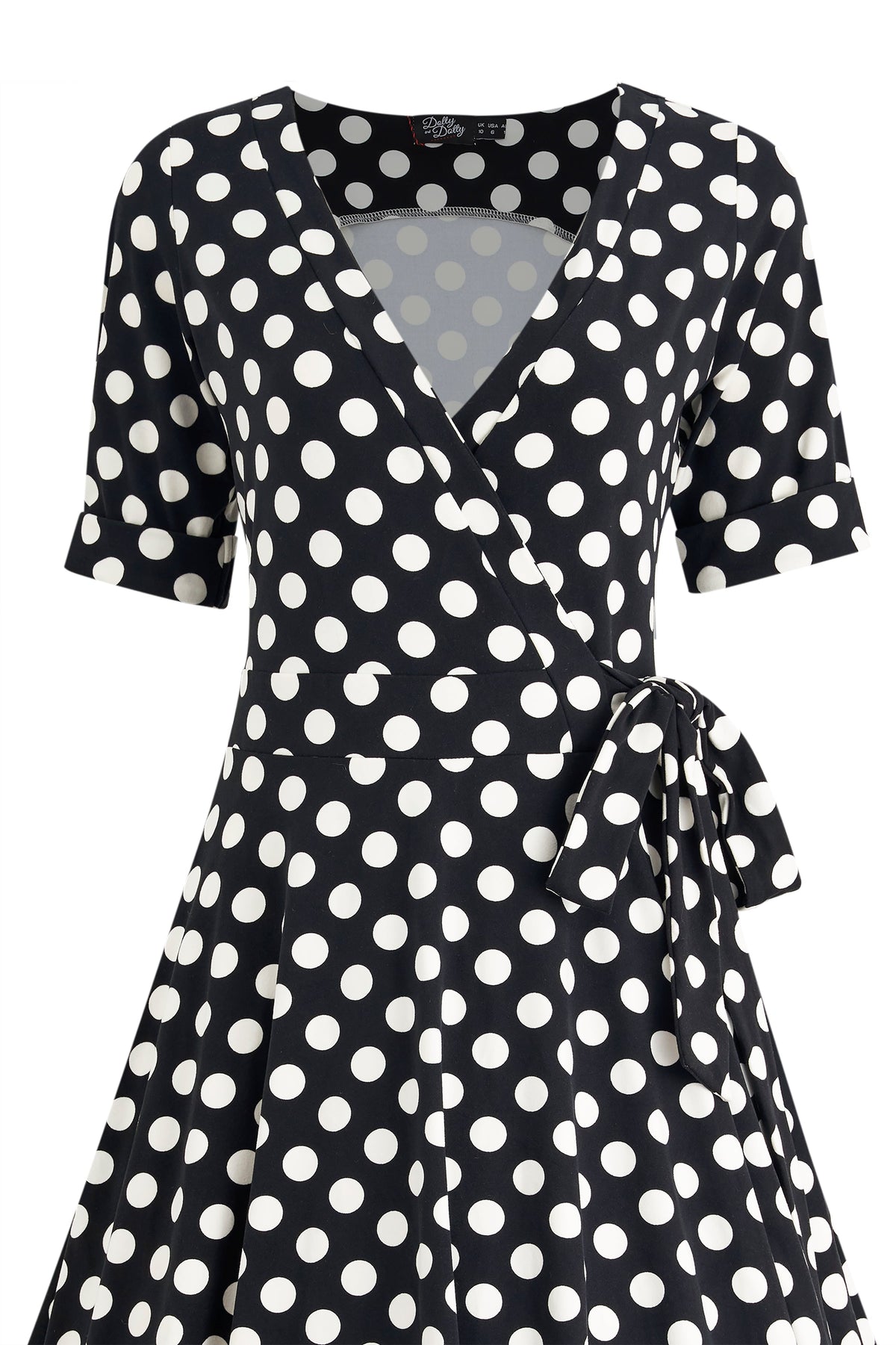 Matilda Black & White Polka Knit Wrap Dress