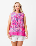 Chilli Short Top in Pink Bubbles