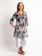 Long Top in Black Fern