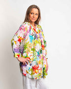 Palm Cove Top in Lime Birds