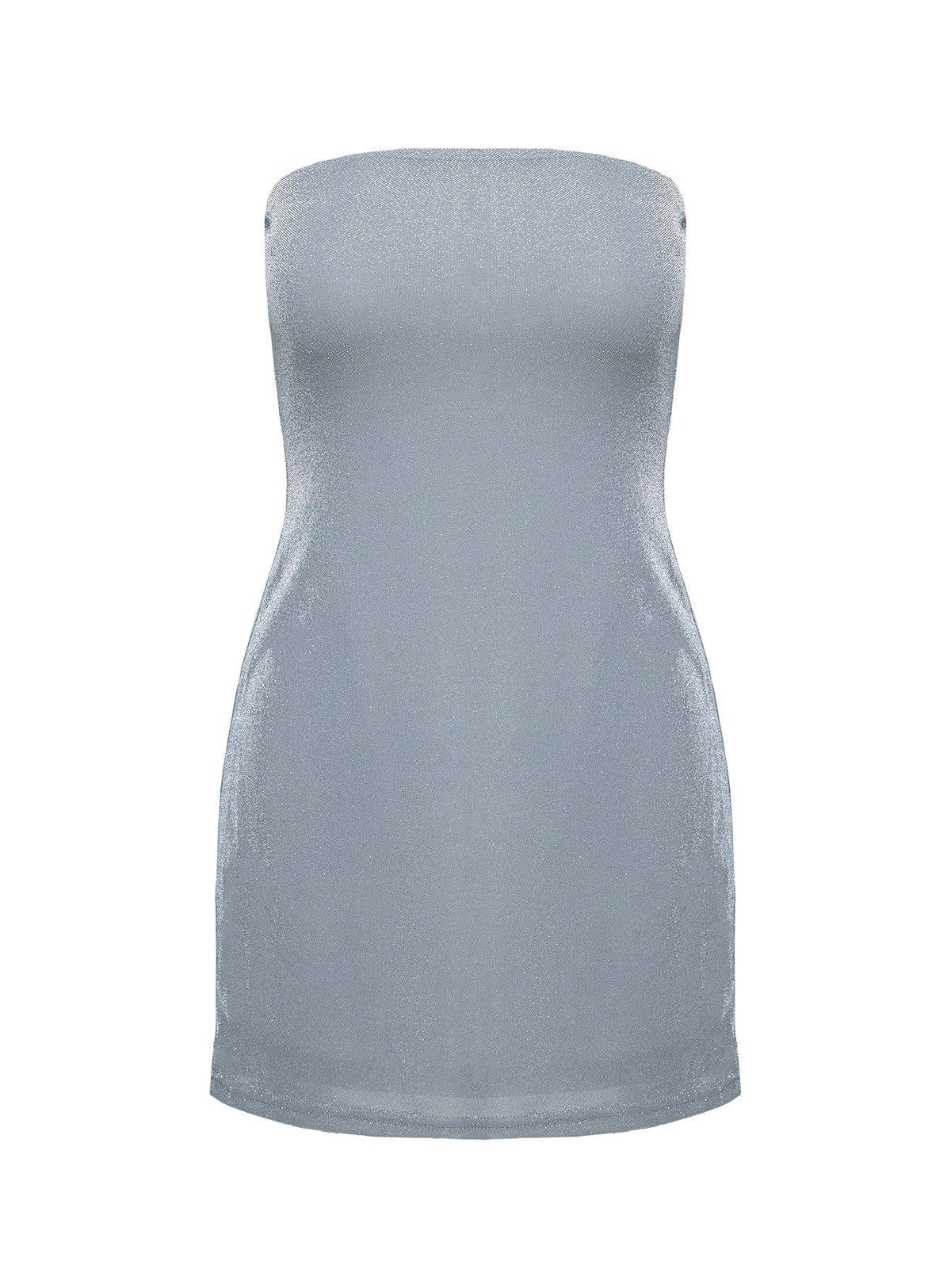 Chromatica Strapless Mini Dress Silver