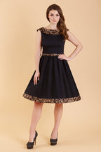 Cindy Retro Dress in Leopard Print