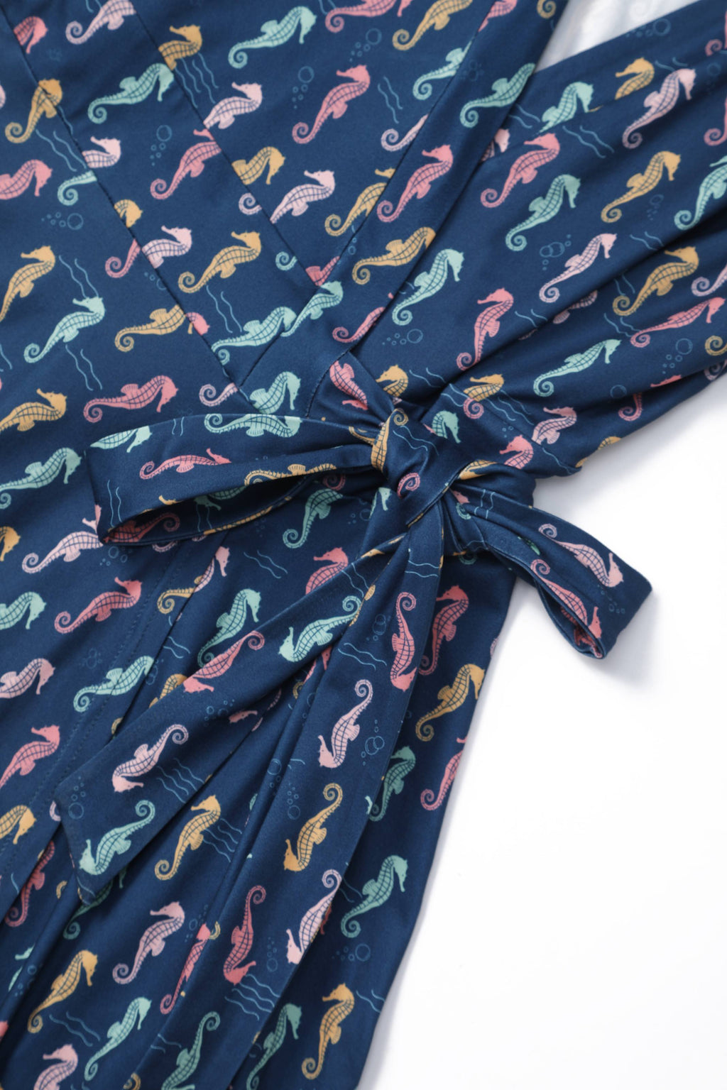 Matilda Navy Blue Seahorse Wrap Dress