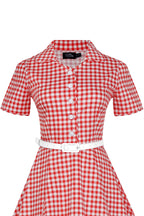 Penelope Rockabilly Red Gingham Shirt Dress