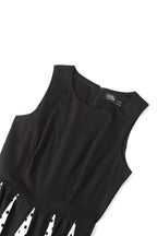 Judith Pleated Black Dress With White Polka Dots
