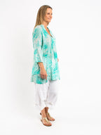 Pleated Long Top in Peppermint Leaf
