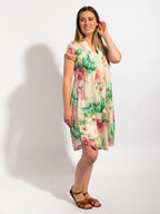 Cabarita Dress in Beige Pink Pretty