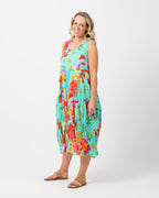 Glasshouse Dress in Teal Fish