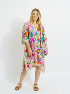 Bedarra Kaftan in Fresh Pink Floral