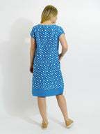 Marcoola Dress in Blue and White Eyes