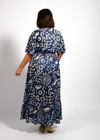 Bella Dress in Blue Symbols