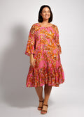 Lucia Dress in Orange Pink