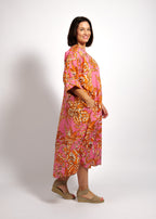 Stella Dress in Orange Pink Garden