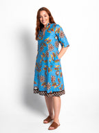 Mareeba Dress Half Sleeve in Blue Ce Soir