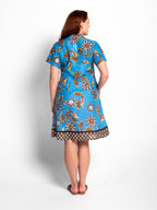 Mareeba Dress with Short Sleeve in Blue Ce Soir