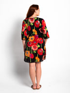 Bangalow Boho Dress in Black Poppies