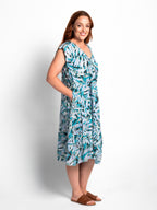 Maheno Dress in Turquoise Brush