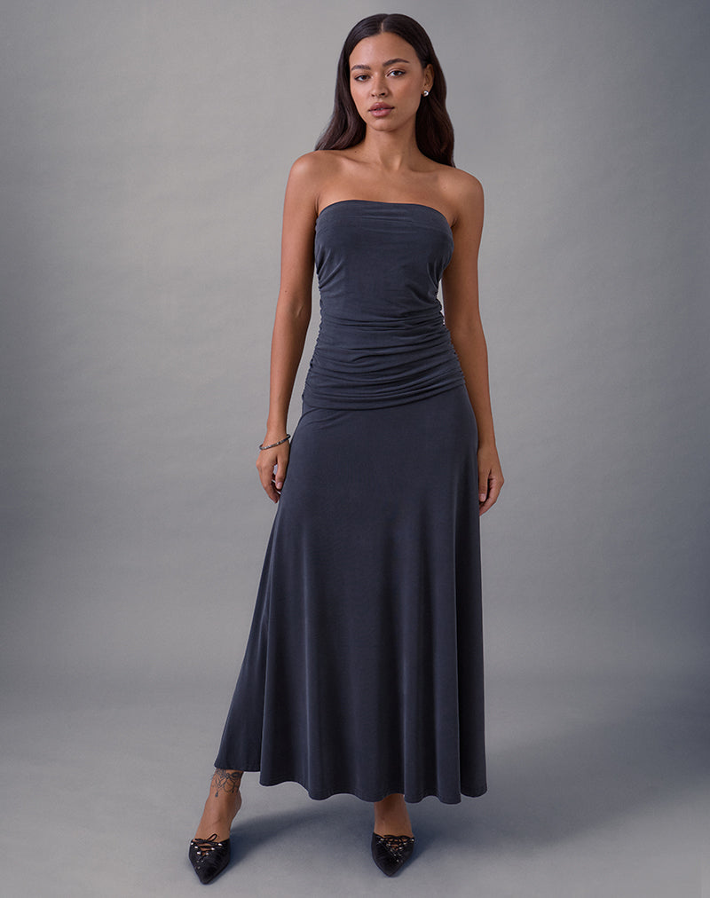 Darmi Maxi Dress in Cupro Granite