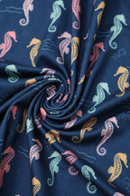 Matilda Navy Blue Seahorse Wrap Dress