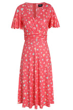 Donna Coral Heart Crossover Bust Tea Dress