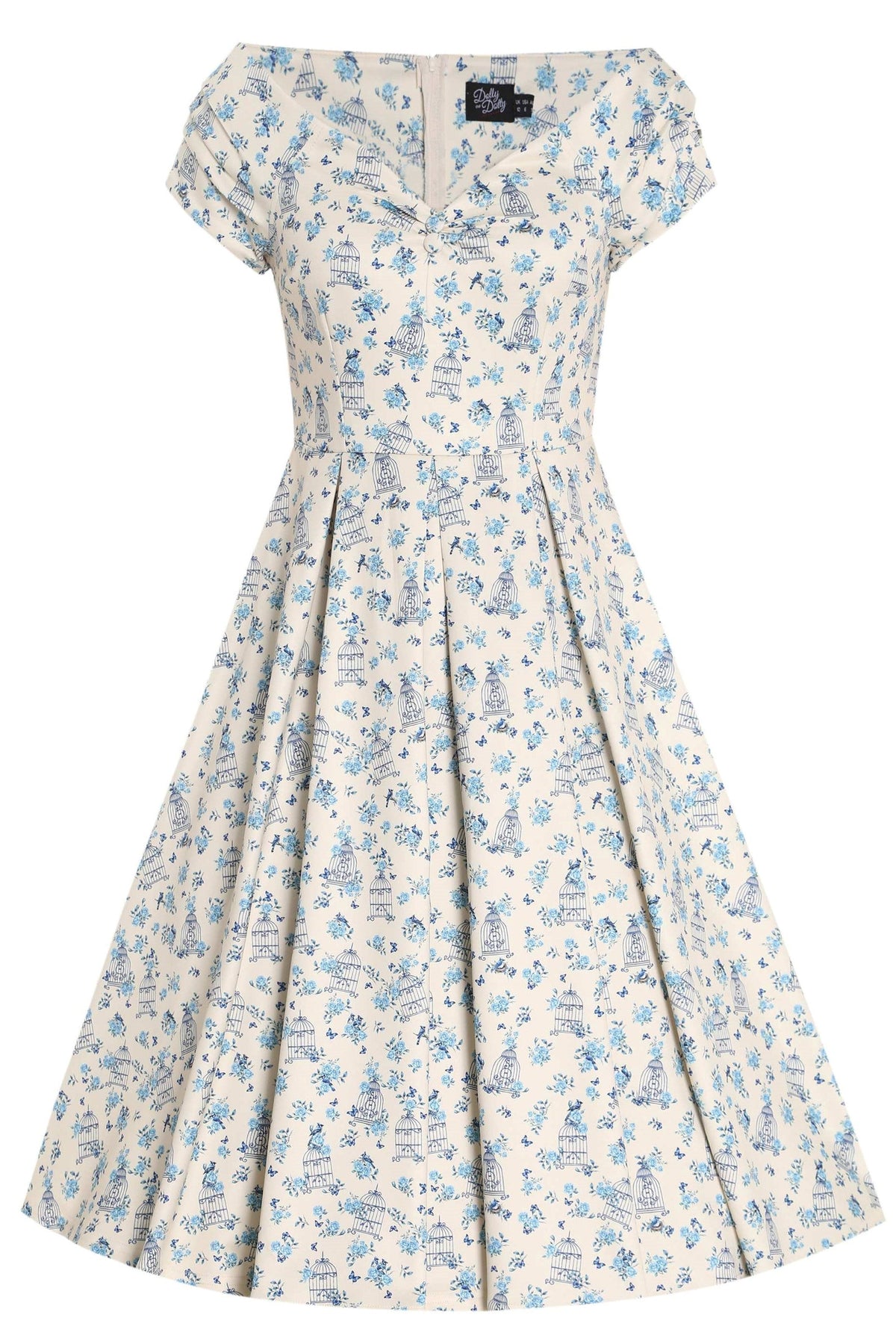Lily Bird Cage Off Shoulder Dress In Cream White