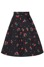 Carolyn Polka Dot Cherry Black Flared Skirt