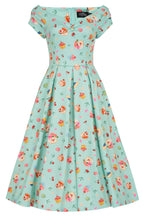 Lily Off Shoulder Dress In Pastel Afternoon Tea Cakes Print