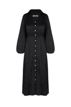 Georgina Long Sleeve Dress Black with Collar