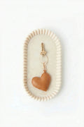 Heart Keyring Soft Leather Tan