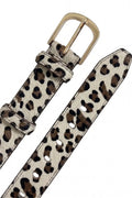 Jeans Belt Black and Almond Leopard Cowhide