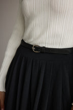 Liya Silver Genuine Leather Skinny Belt