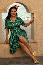 Matilda Green Polka Dot Wrap Dress