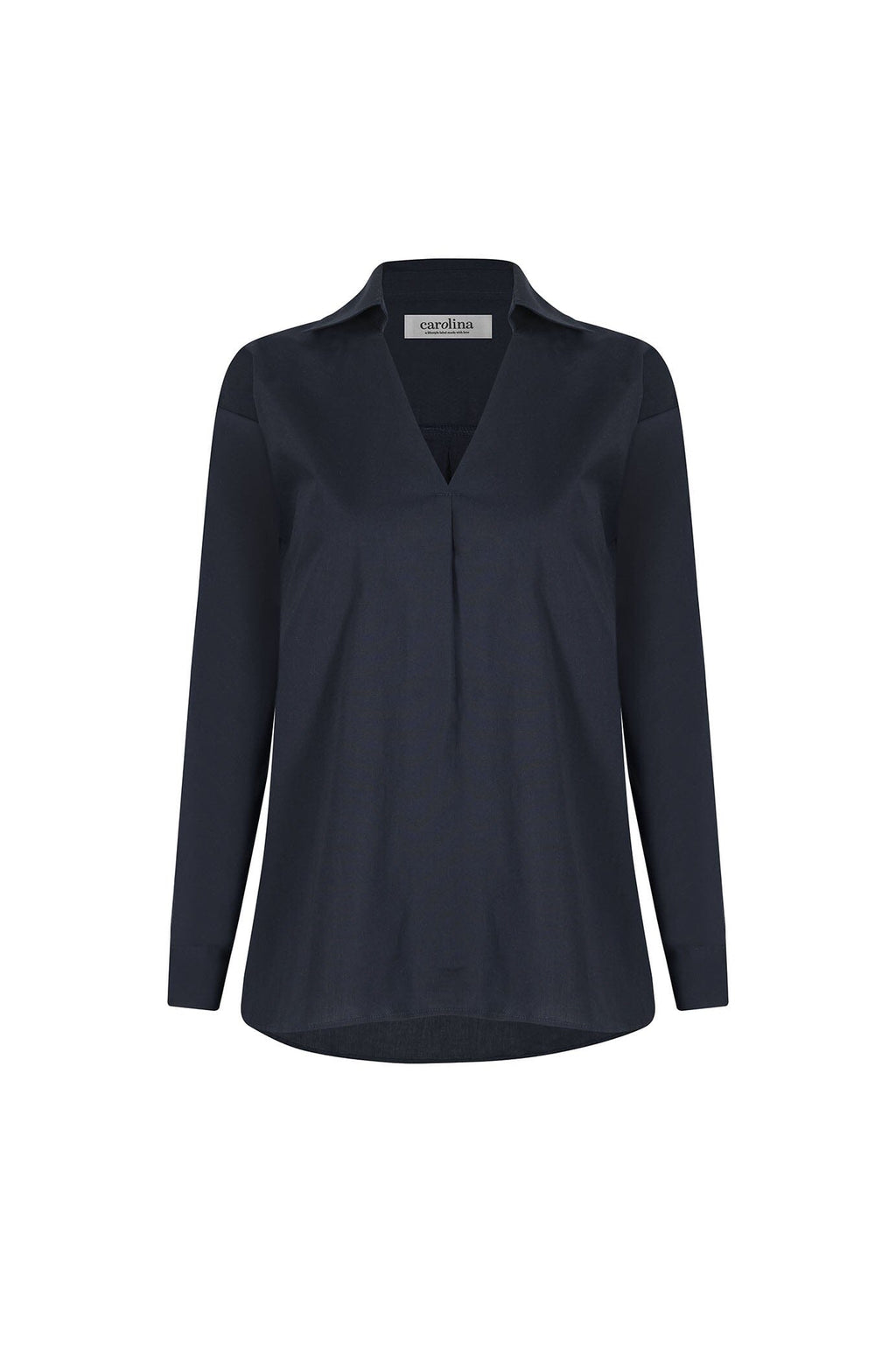 Lynette Collared Long Sleeve Shirt Navy