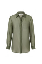 Maribelle Sheer Long Sleeve Top in Olive