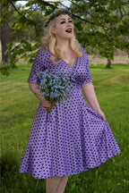 Matilda Lavender Polka Dot Wrap Dress