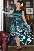 Annie Raising Bird Swing Dress in Green