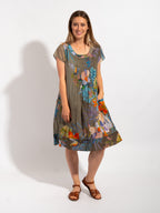 Marcoola dress in Khaki Birds