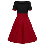Darlene Black & Burgundy Swing Dress