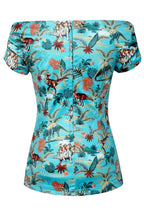 Lilian Off Shoulder Green Dinosaur Top