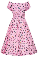 Lily Off Shoulder Pink Butterfly Swing Dress