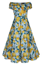 Lily Off Shoulder Blue/Yellow Lemon Dress