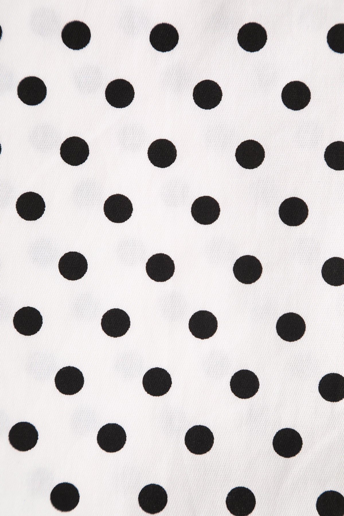 Judith Pleated Black Dress With White Polka Dots