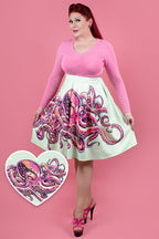 Carolyn Mint Green Octopus Box Pleated Skirt