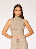 DRIFT - High Neck Top • Mushroom
