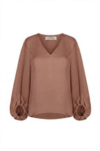 Sophia V-Neck Long Sleeve Top Caramel