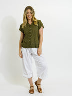 Capricorn Shirt in Olive Dobby