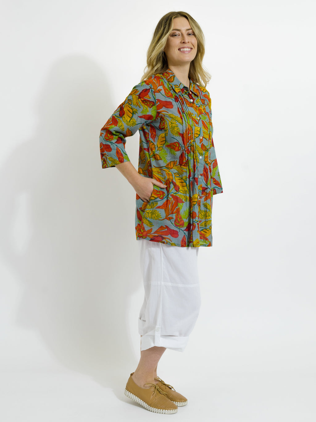 Maroochy Collared Shirt in Autumn Leaves