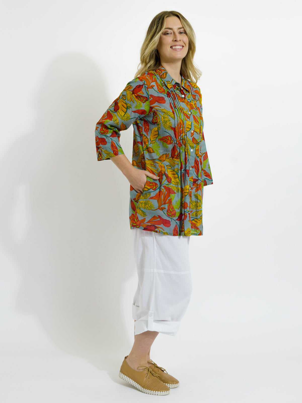 Maroochy Collared Shirt in Autumn Leaves