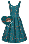 Amanda Teal Hedgehog Swing Dress