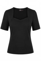 Anne Black Elbow-Sleeve Top